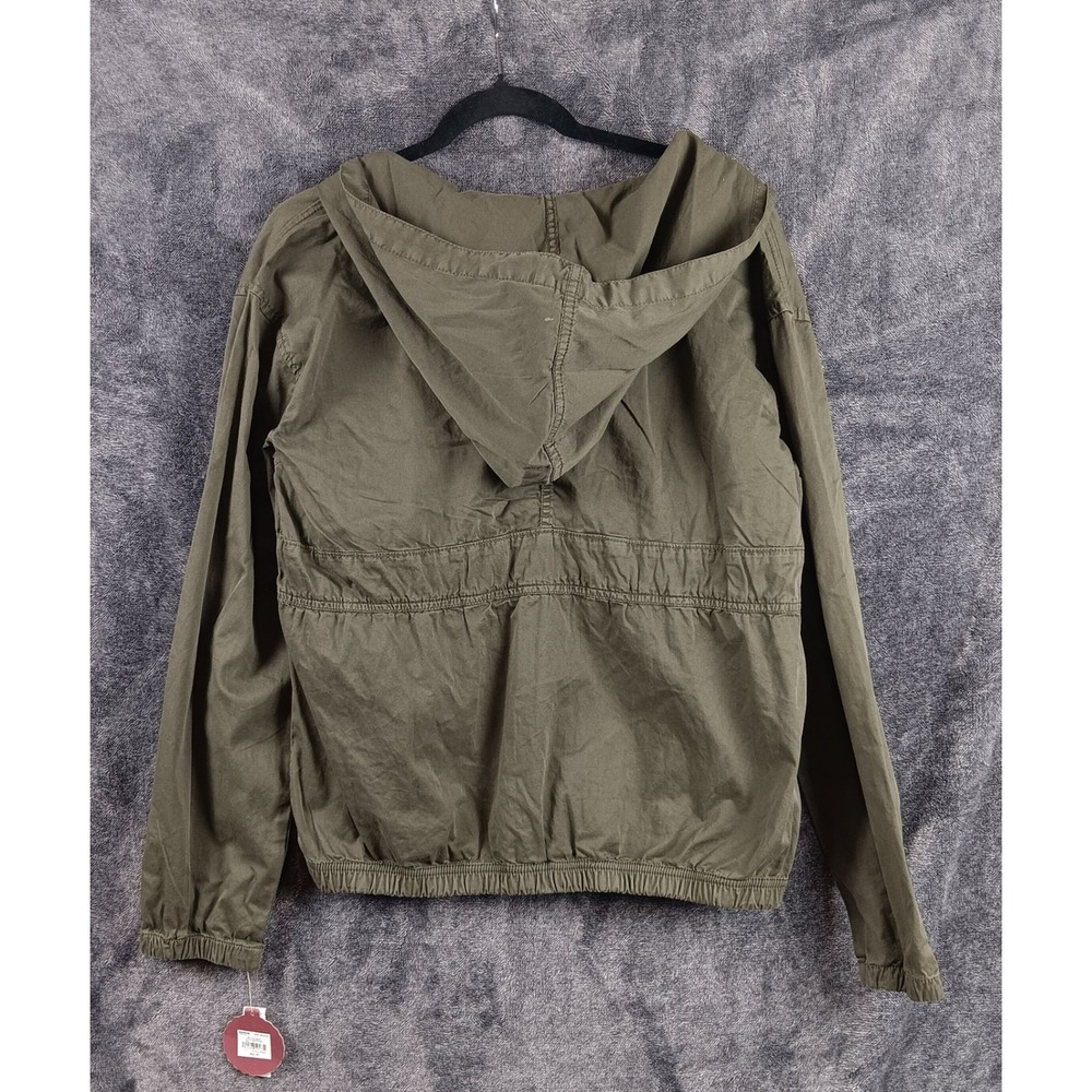 So Olive Green Hooded Anorak Jacket Long Sleeve Pullover Drawstring Women's - Picture 2 of 7